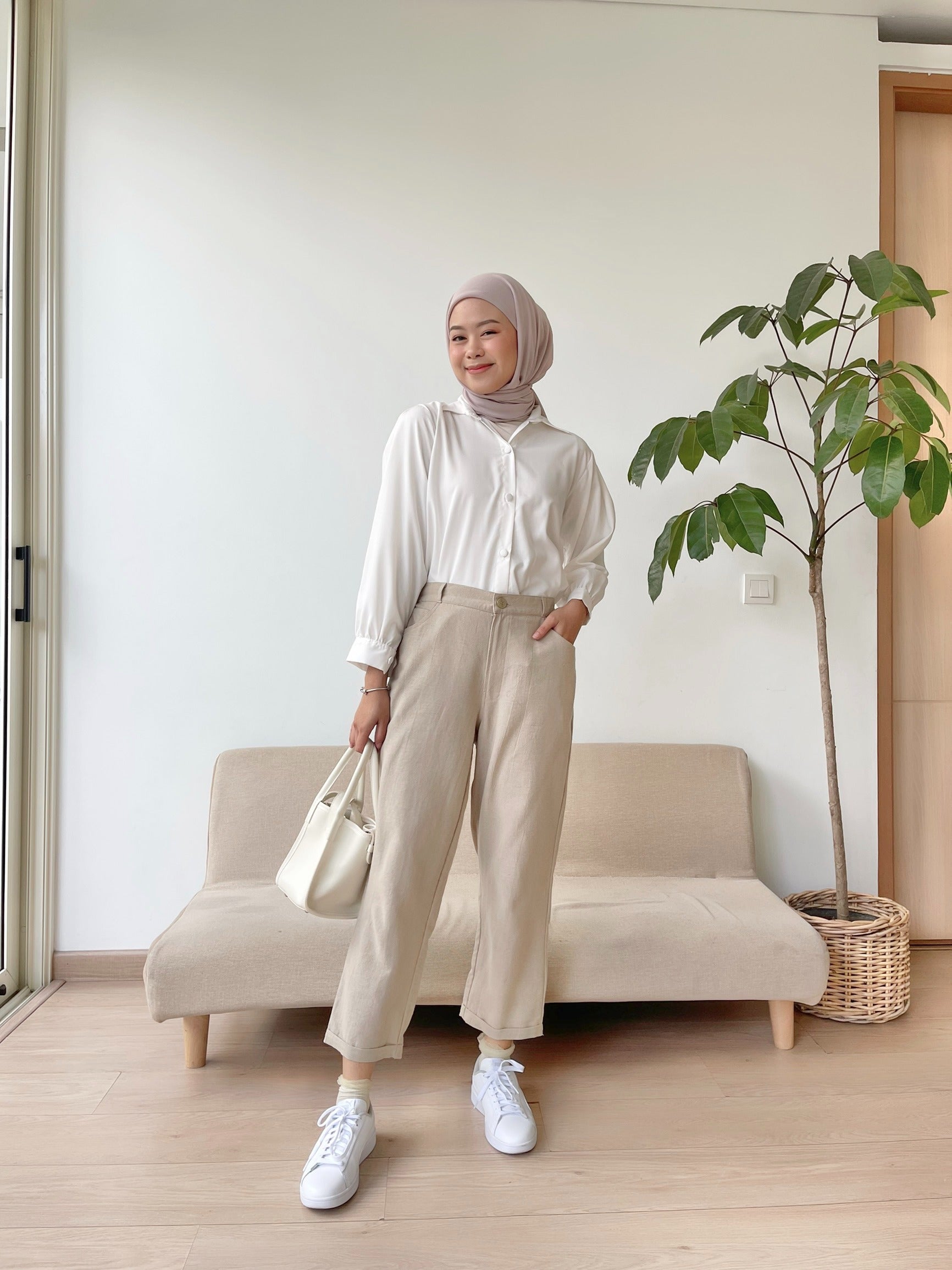 Image of Eclemix Pants Bae | Celana Ankle Wanita Daily Basic Linen
